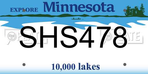 SHS478 Minnesota License Plate