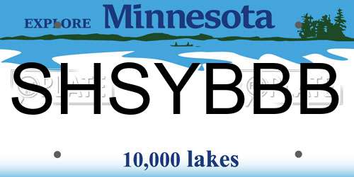 SHSYBBB Minnesota License Plate
