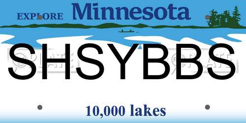 SHSYBBS Minnesota License Plate