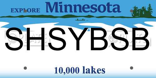 SHSYBSB Minnesota License Plate