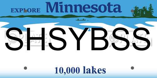 SHSYBSS Minnesota License Plate