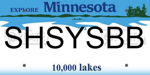 SHSYSBB Minnesota License Plate
