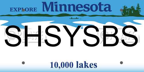 SHSYSBS Minnesota License Plate