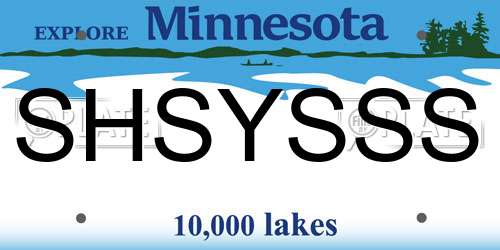 SHSYSSS Minnesota License Plate