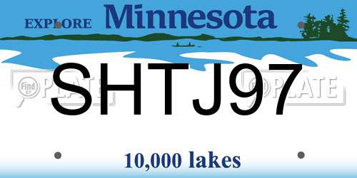 SHTJ97 Minnesota License Plate