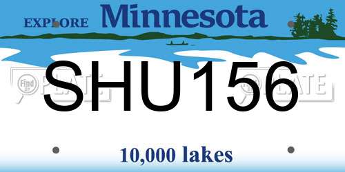 SHU156 Minnesota License Plate