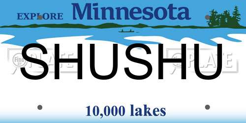 SHUSHU Minnesota License Plate