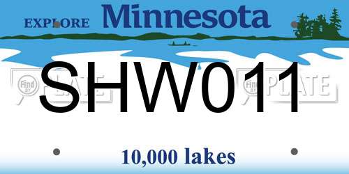 SHW011 Minnesota License Plate
