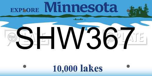 SHW367 Minnesota License Plate