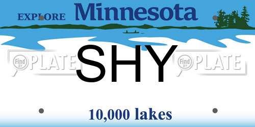 SHY Minnesota License Plate