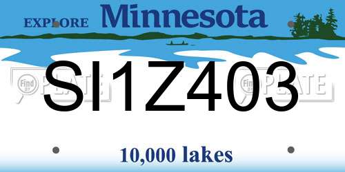 SI1Z403 Minnesota License Plate