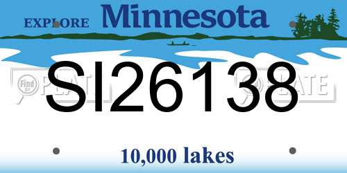SI26138 Minnesota License Plate