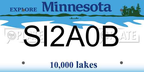 SI2A0B Minnesota License Plate