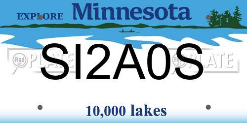 SI2A0S Minnesota License Plate