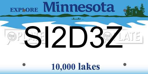 SI2D3Z Minnesota License Plate