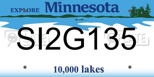 SI2G135 Minnesota License Plate