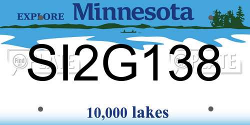SI2G138 Minnesota License Plate