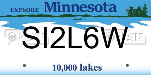 SI2L6W Minnesota License Plate