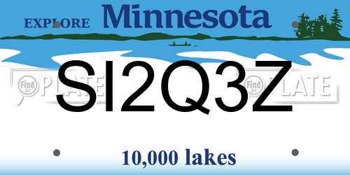 SI2Q3Z Minnesota License Plate