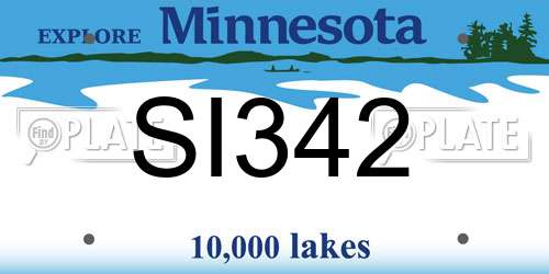 SI342 Minnesota License Plate