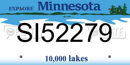 SI52279 Minnesota License Plate