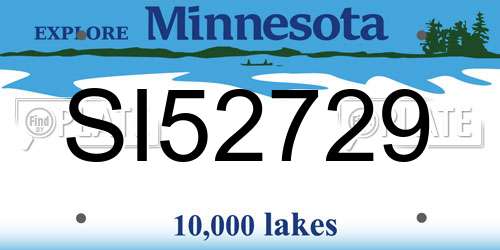 SI52729 Minnesota License Plate