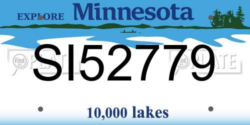 SI52779 Minnesota License Plate