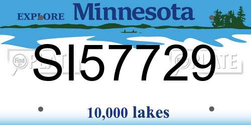 SI57729 Minnesota License Plate