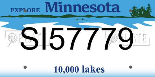 SI57779 Minnesota License Plate