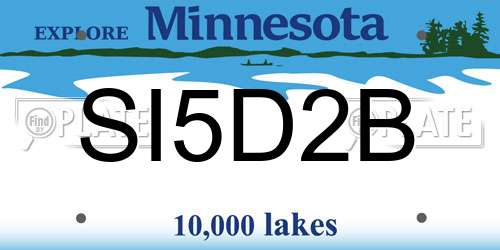 SI5D2B Minnesota License Plate