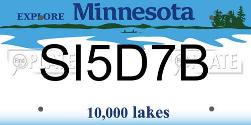 SI5D7B Minnesota License Plate