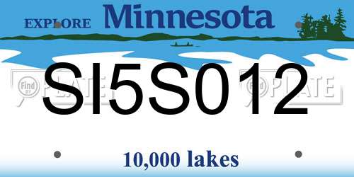 SI5S012 Minnesota License Plate
