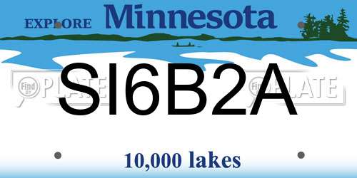 SI6B2A Minnesota License Plate