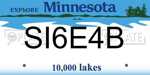 SI6E4B Minnesota License Plate