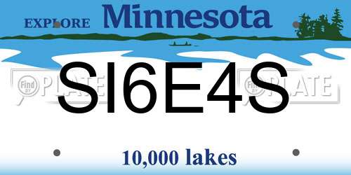 SI6E4S Minnesota License Plate
