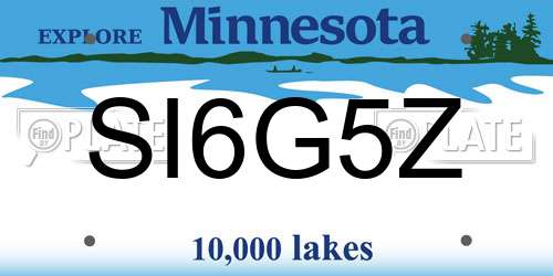 SI6G5Z Minnesota License Plate