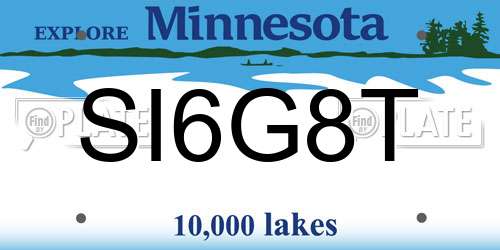 SI6G8T Minnesota License Plate
