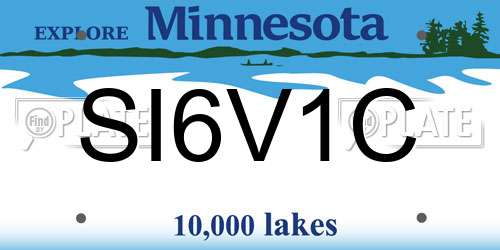 SI6V1C Minnesota License Plate