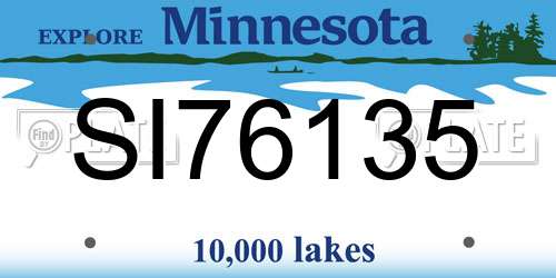 SI76135 Minnesota License Plate