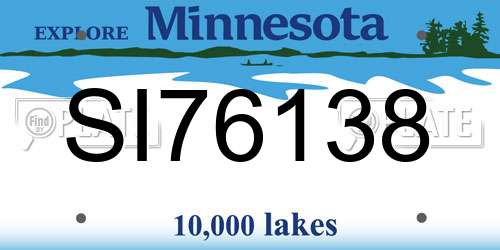 SI76138 Minnesota License Plate