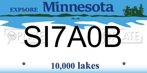 SI7A0B Minnesota License Plate