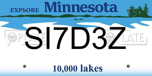 SI7D3Z Minnesota License Plate