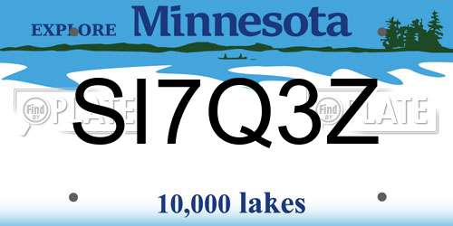 SI7Q3Z Minnesota License Plate