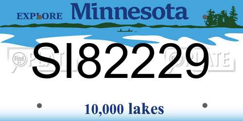 SI82229 Minnesota License Plate