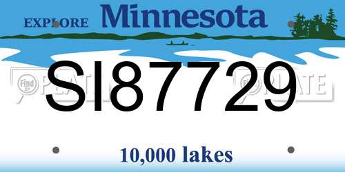 SI87729 Minnesota License Plate