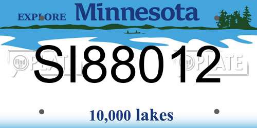 SI88012 Minnesota License Plate
