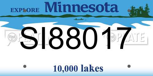 SI88017 Minnesota License Plate