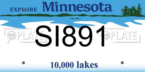 SI891 Minnesota License Plate