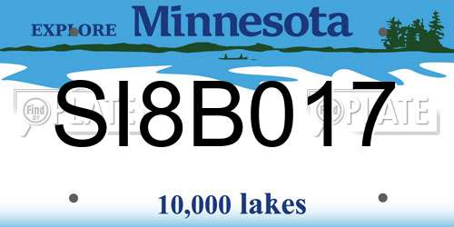 SI8B017 Minnesota License Plate