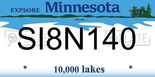 SI8N140 Minnesota License Plate